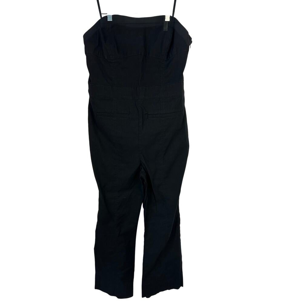 Maeve for Anthropologie black sleeveless jumper/ jumpsuit flared legs size 14